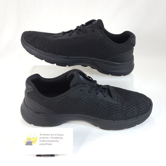 Skechers GoWalk 6 Athletic Lace Up Walking Shoe Womens Size 9.5 124514 Black - Picture 4 of 10
